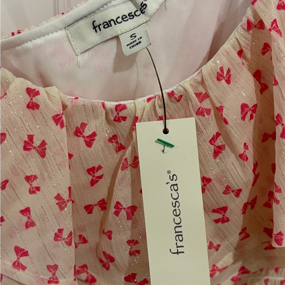 NWT Francesca's Valentine Romantic Floral Mini Dress (S) - Picture 2 of 5
